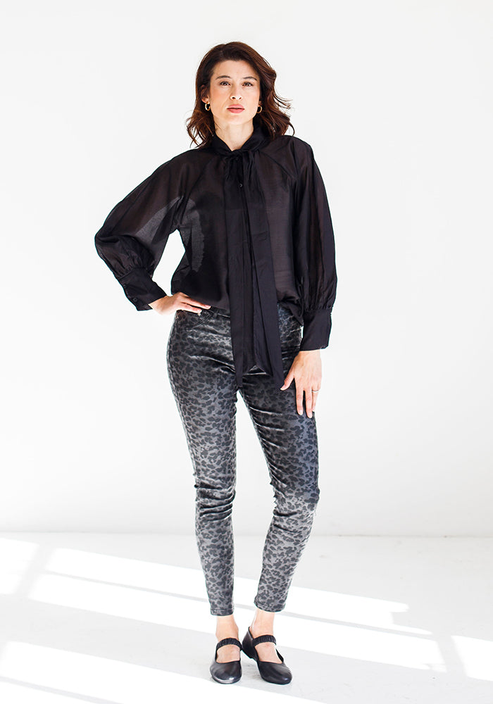 Leopard Pleather BB Pants | Grey