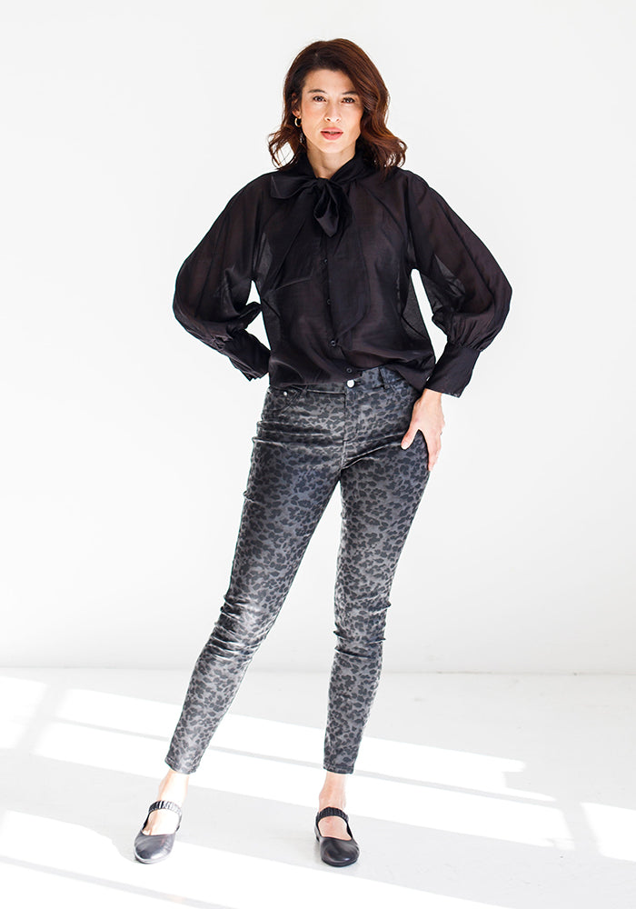 Leopard Pleather BB Pants | Grey