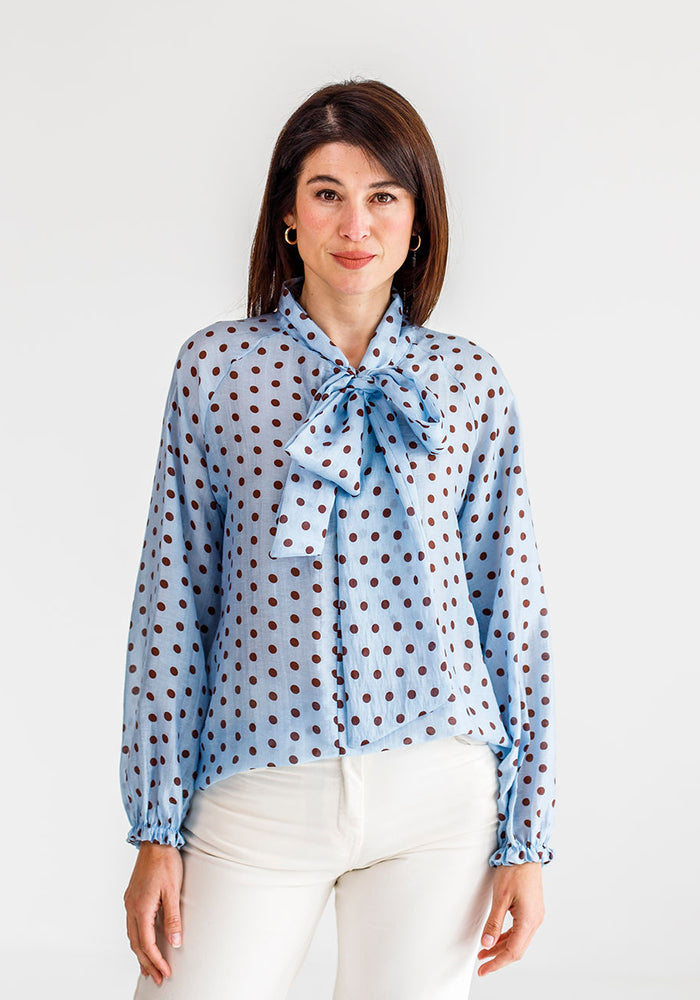 Dot Tie Blouse | Blue Dot