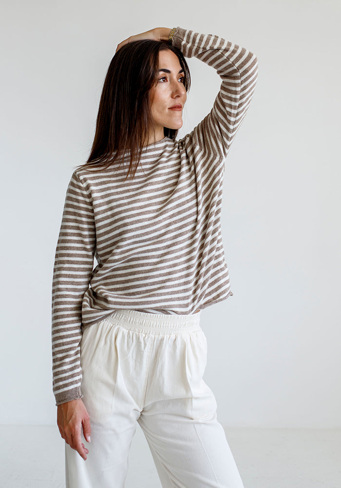 Stripe Cashmere | Ecru & Cream