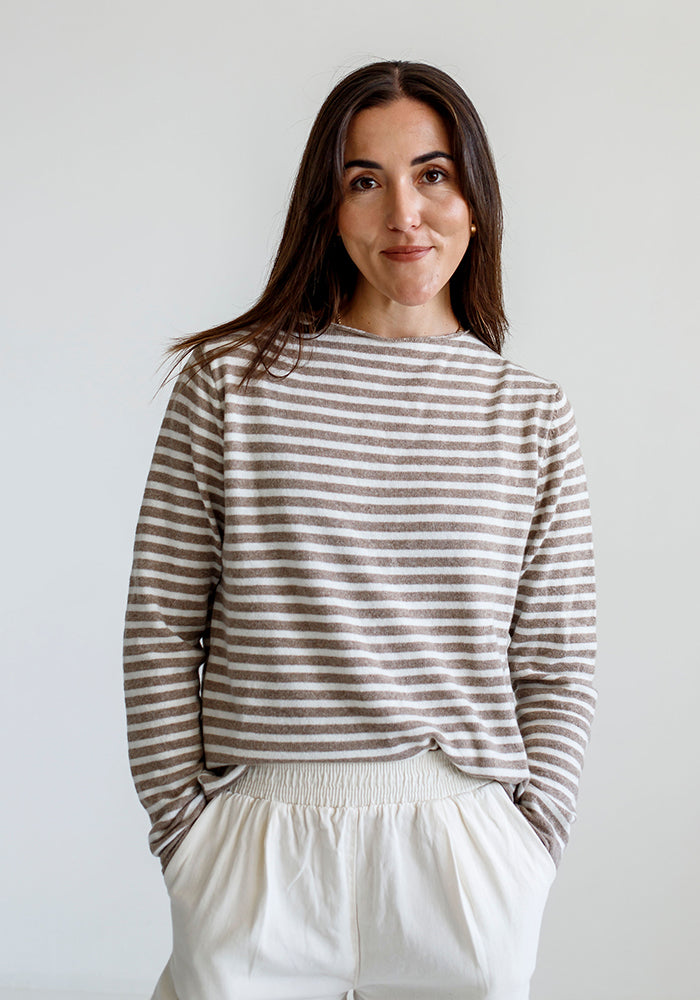 Stripe Cashmere | Ecru & Cream