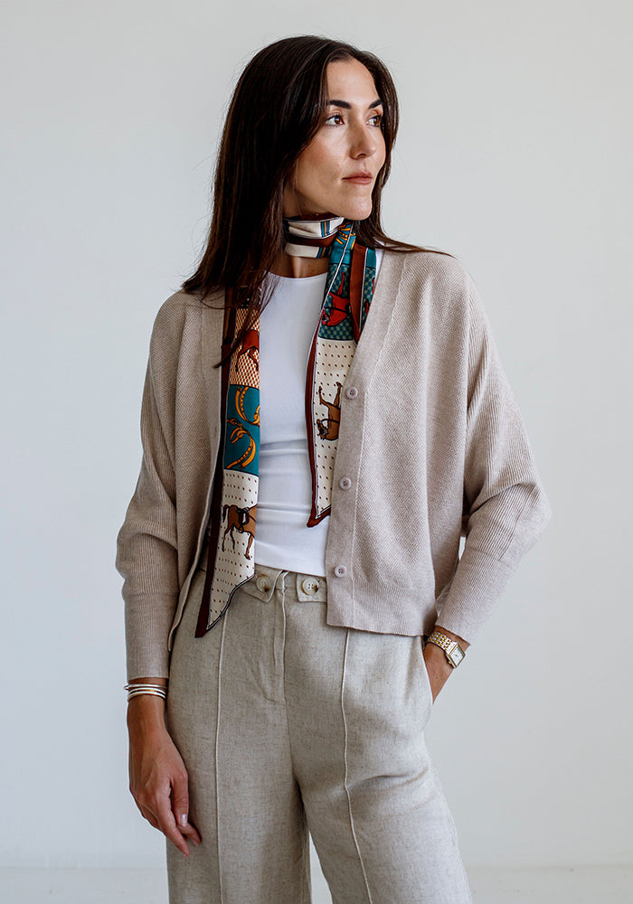 Cropped Cardigan | Beige