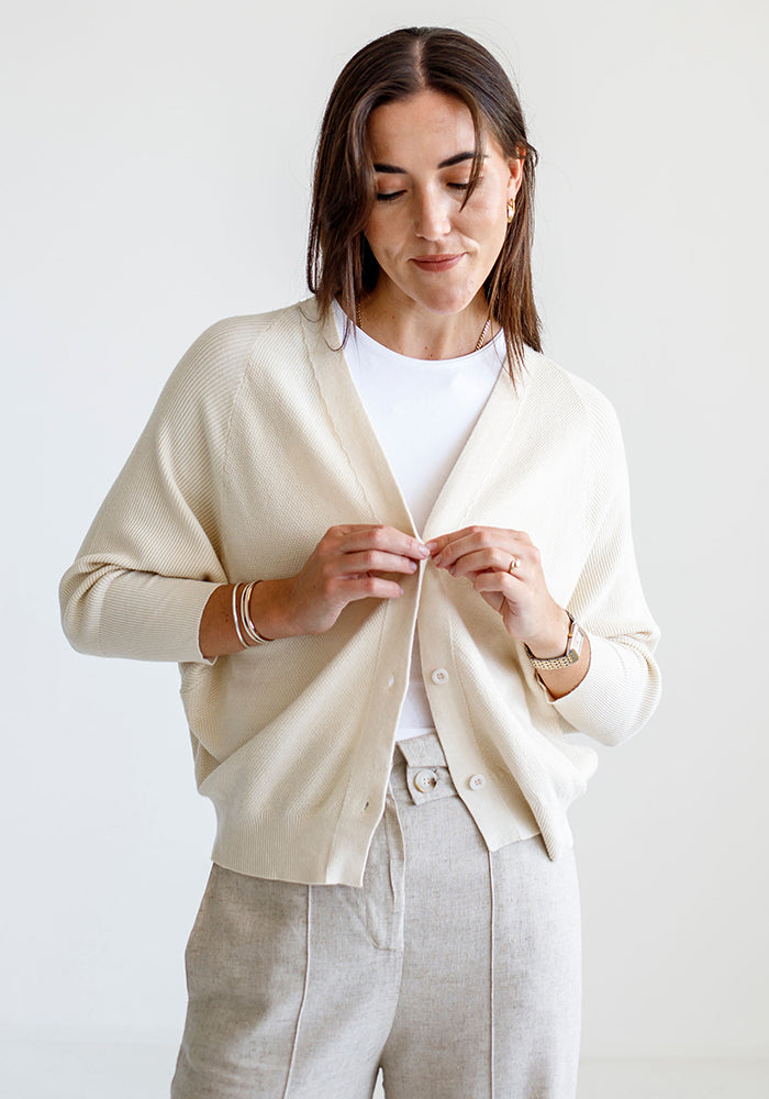 Cropped Cardigan | Ecru