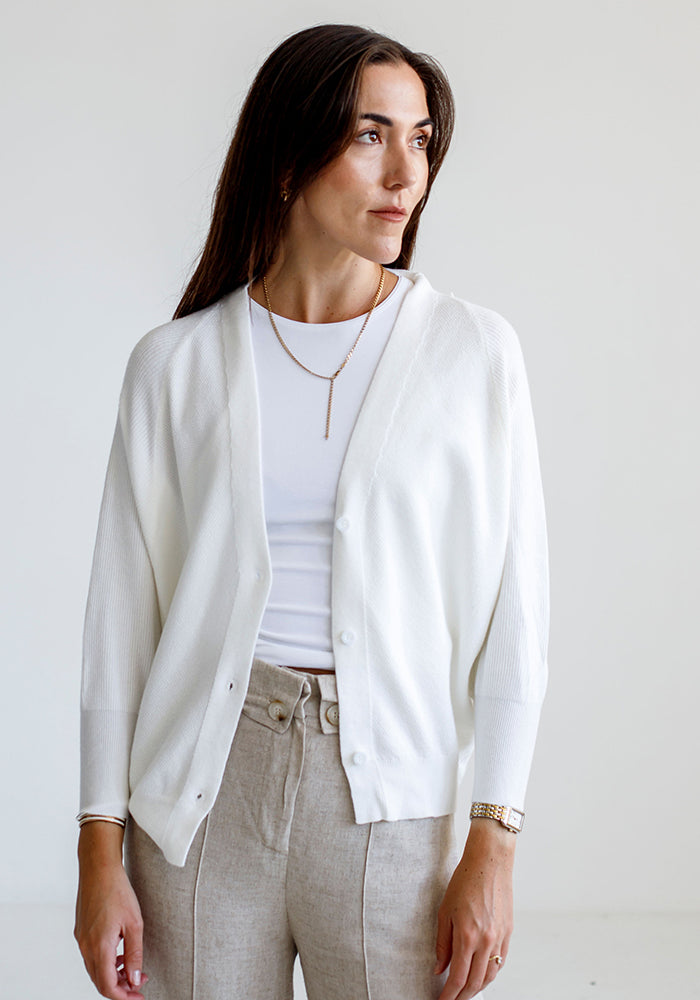 Cropped Cardigan | Milk