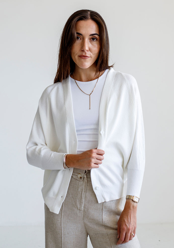 Cropped Cardigan | Milk
