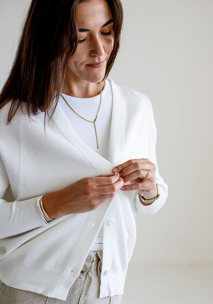 Cropped Cardigan | Milk