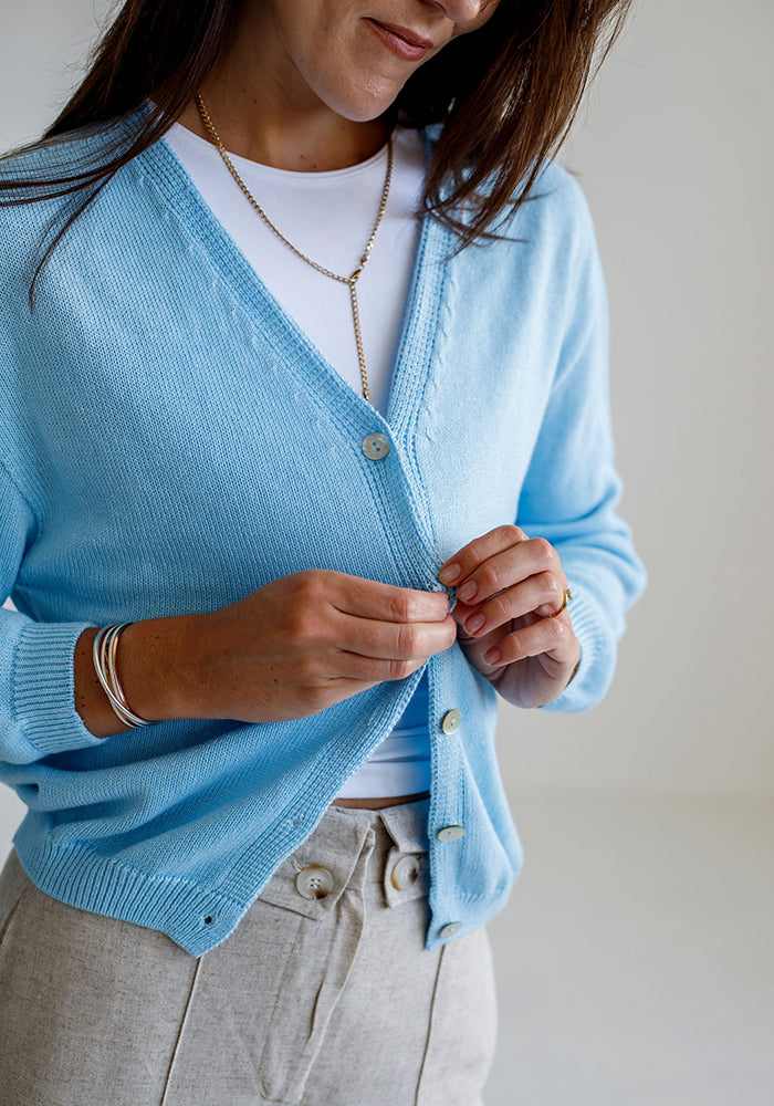 Cotton Cardigan | Baby Blue