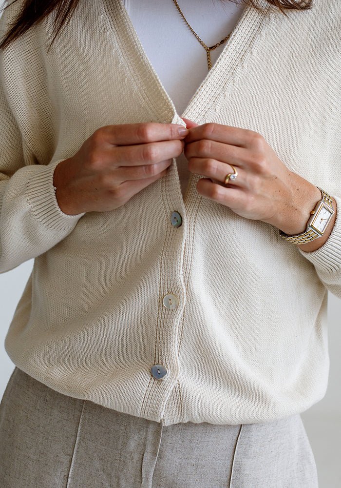 Cotton Cardigan | Ecru