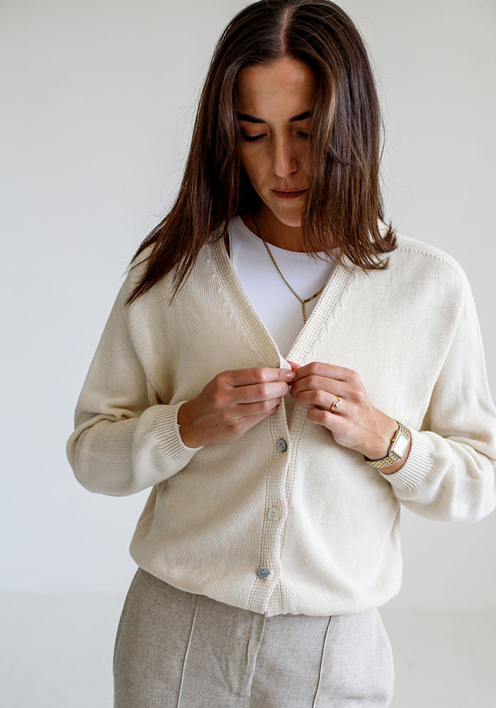 Cotton Cardigan | Ecru