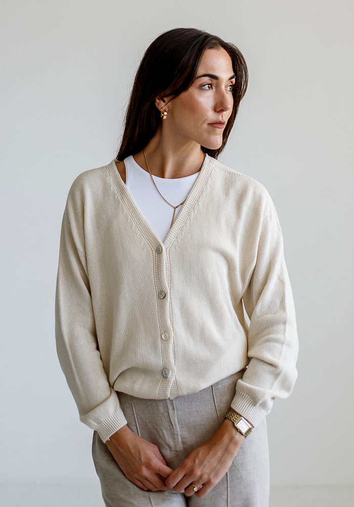 Cotton Cardigan | Ecru