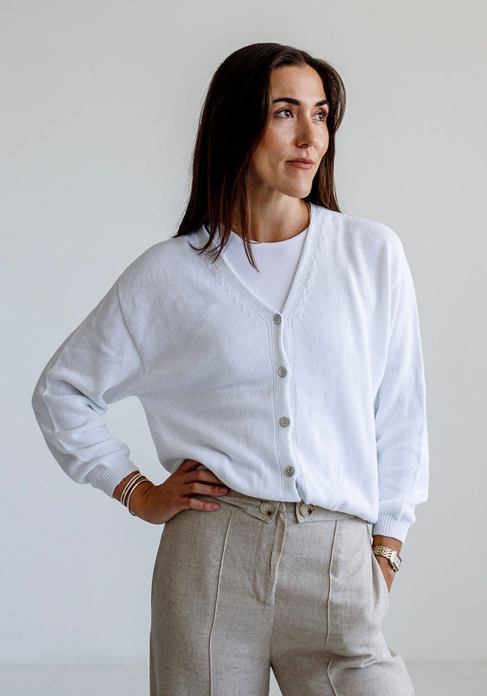 Cotton Cardigan | White