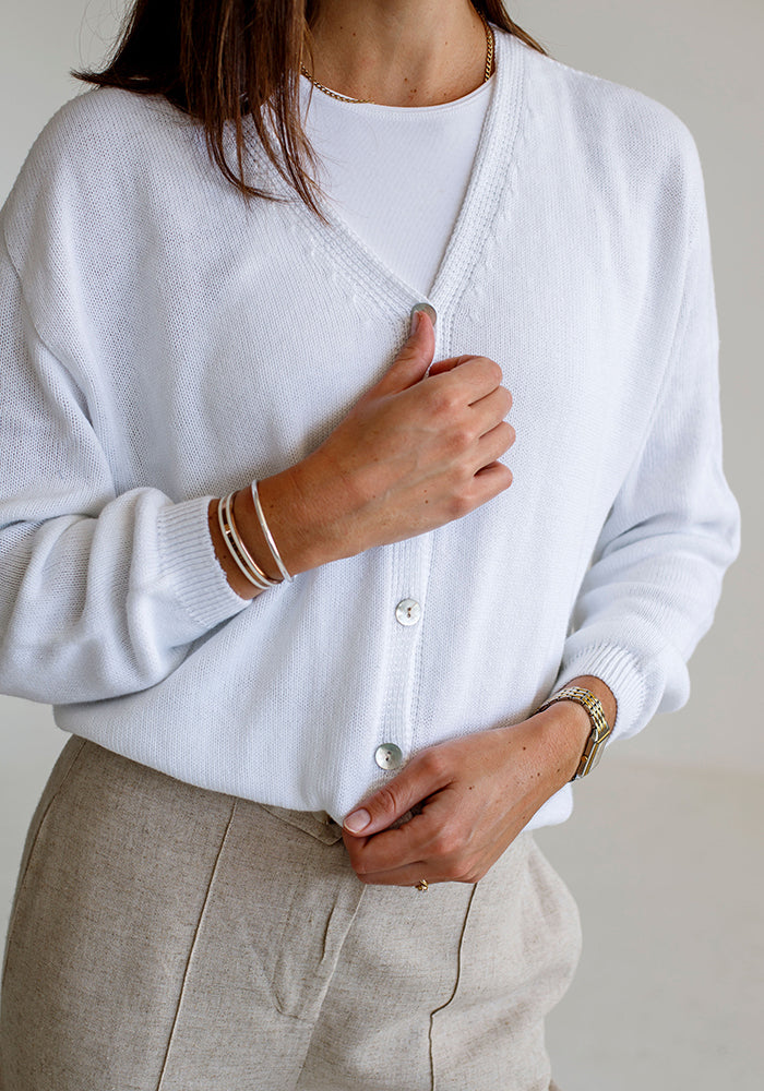 Cotton Cardigan | White