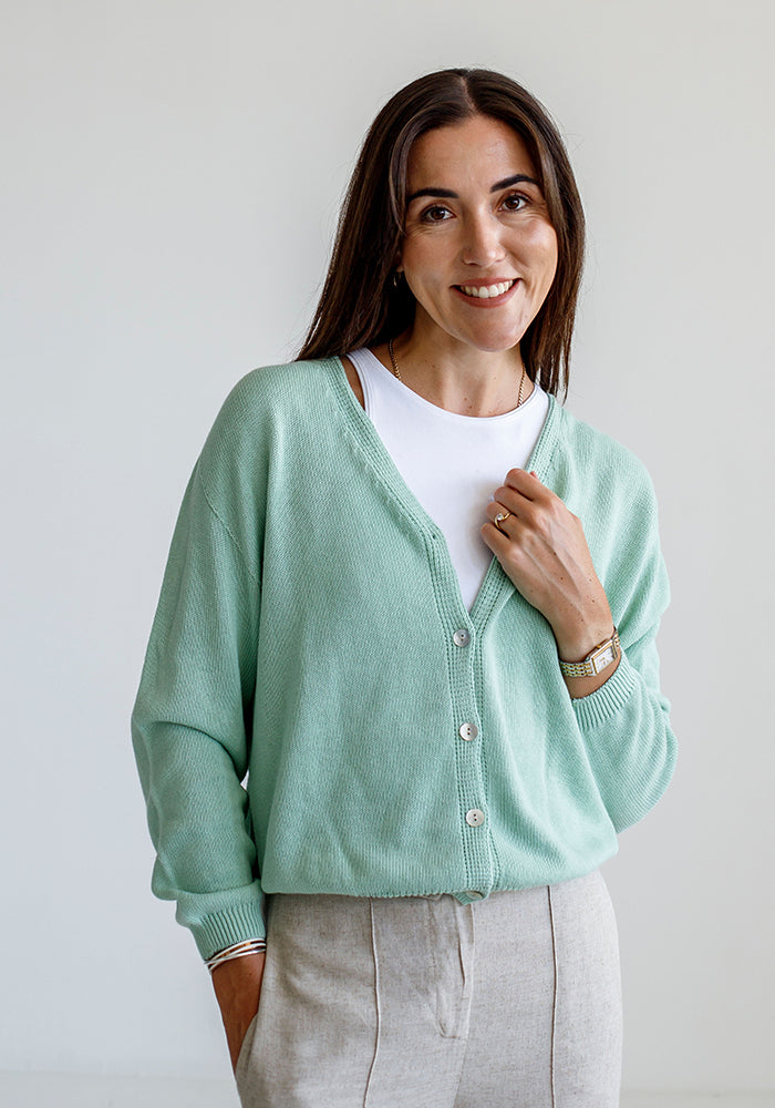 Cotton Cardigan | Sage