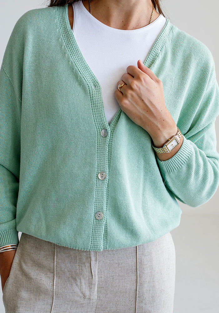 Cotton Cardigan | Sage