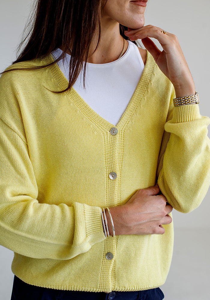 Cotton Cardigan | Yellow