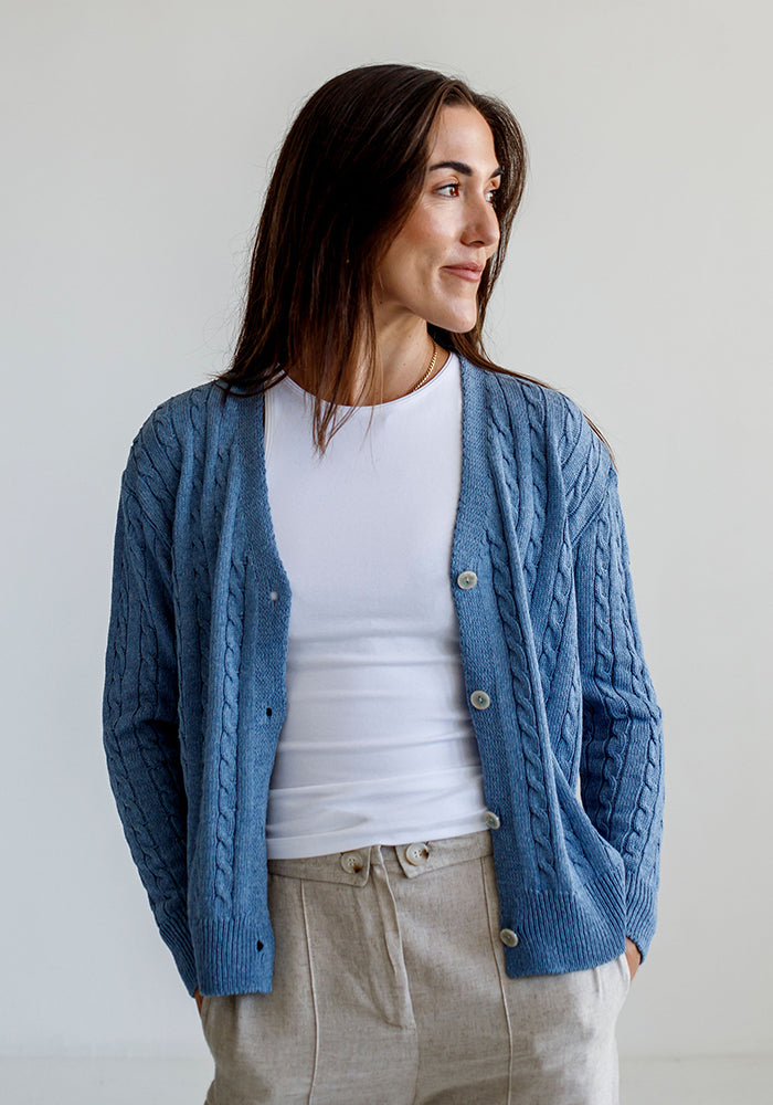 Cable Cardi | Blue