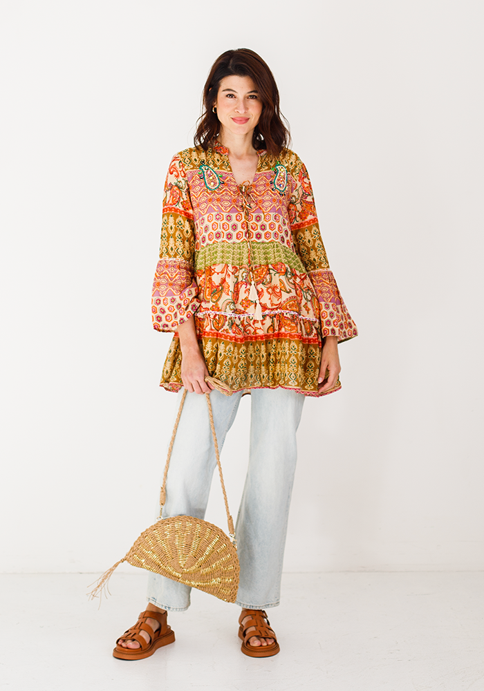 Baby Doll Blouse | Autumn Paisley