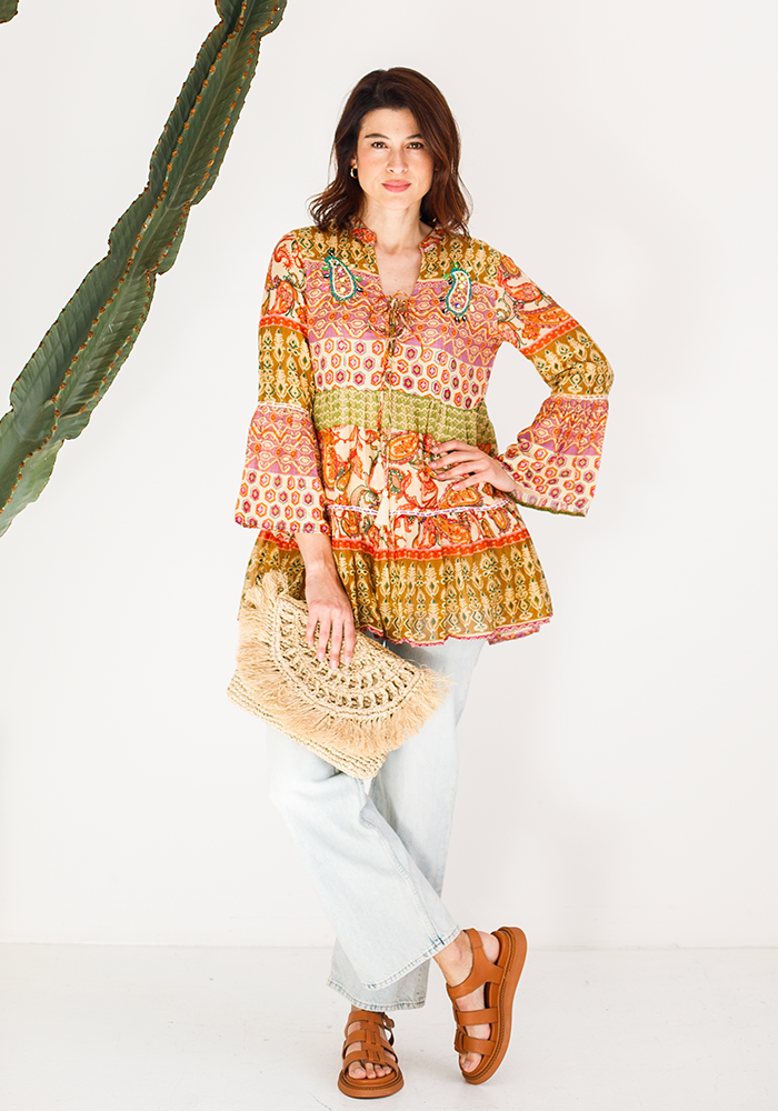 Baby Doll Blouse | Autumn Paisley