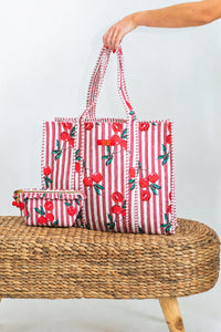 Quilted Make Up Bag | Cherry