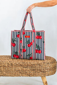 Quilted Tote Bag | Cherry