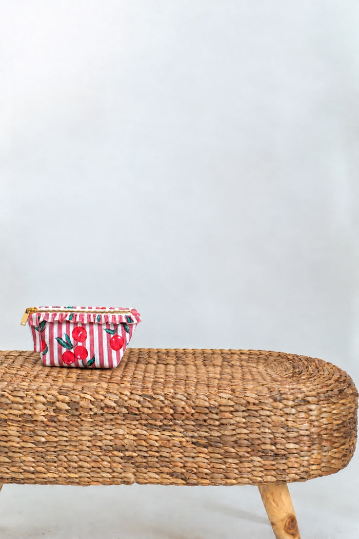 Quilted Make Up Bag | Cherry
