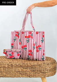 Quilted Make Up Bag | Cherry