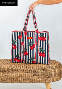 Quilted Tote Bag | Cherry